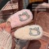 Autumn Winter Plush Rhinestone Cat Hair Clip - 2025 New Cute Bangs & Flyaways Side Clip