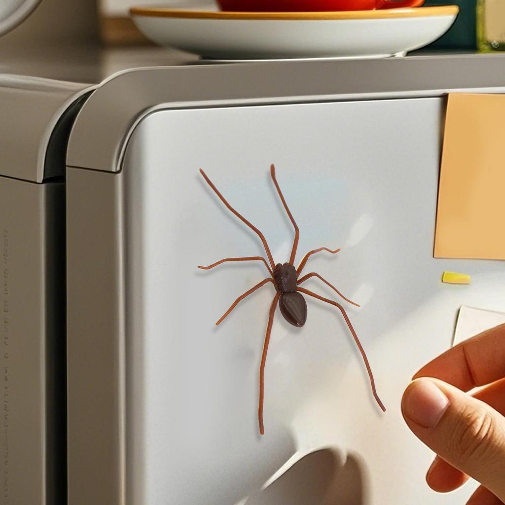 Magnetic Spider Fridge Magnet, Funny Prank Decor Creepy Fake Spider For Door & Home, Halloween Office Party Joke Accessories