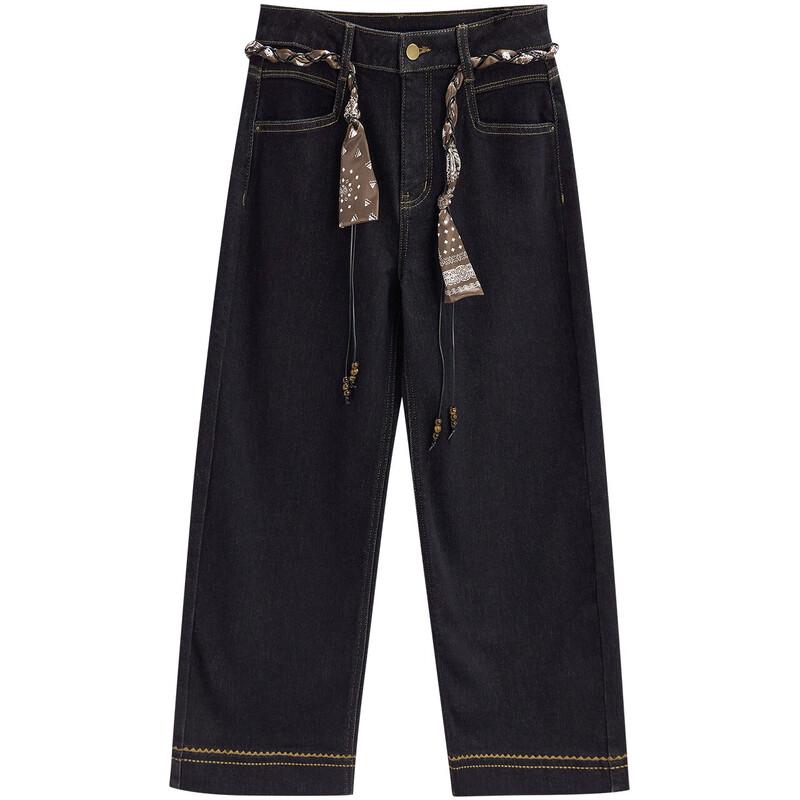 IEF 2025 Winter Petite Lined Denim Wide-leg Pants