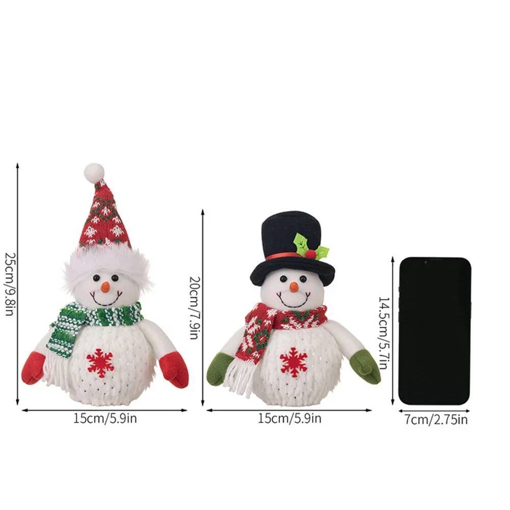 Leuchtende Weihnachtsschneemann-Figur, beleuchtete Schneemann-Figur mit Zylinder, Weihnachtsgeschenk