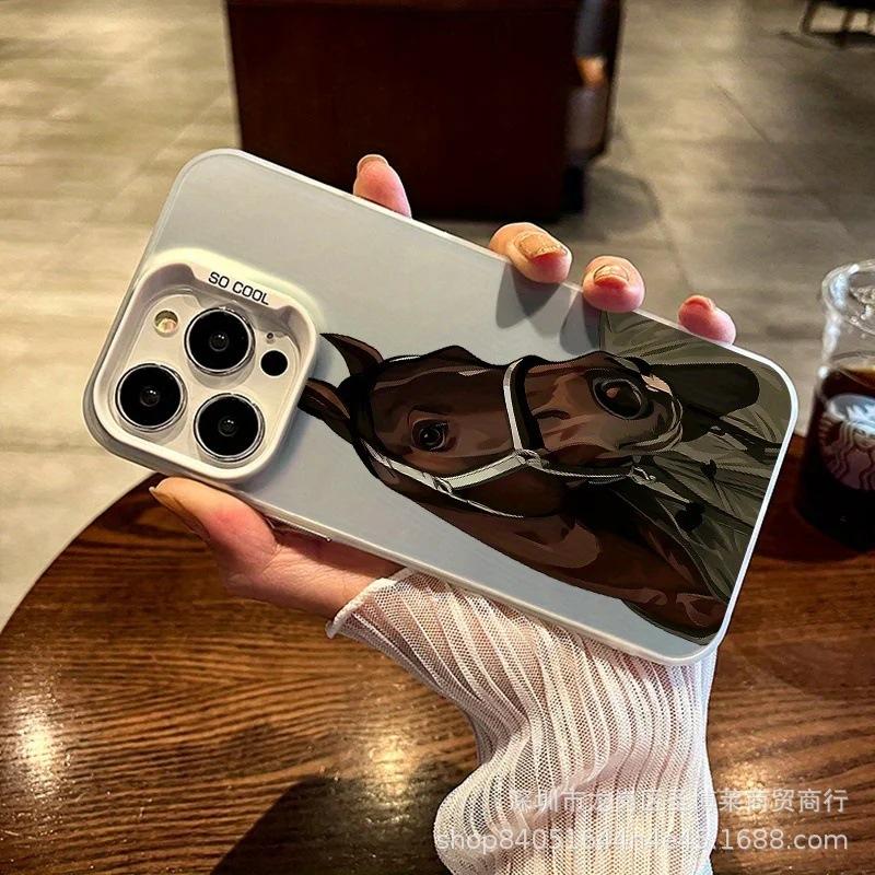 Personalized steed for Apple 15 colored silver iPhone14promax creative 13/11 matte 16 protective case 17