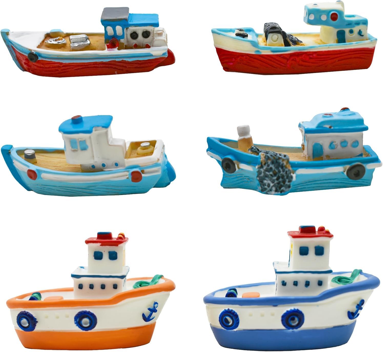 

Pinenjoy Miniature Fishing Boat Models, Sailing Ships, Miniature Voyage Decorations, Small Boats, Aquarium Decorations, Fairy Garden Cake Toppers,