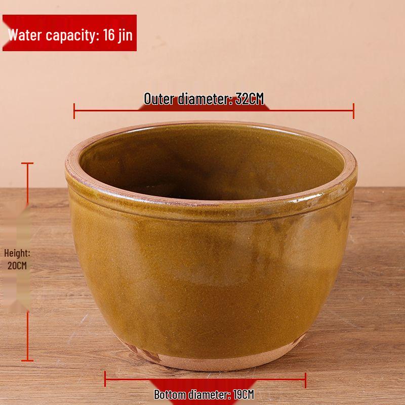 Traditional Ceramic Water Jar for Pickling, Rice Wine Fermentation, or Flour Storage