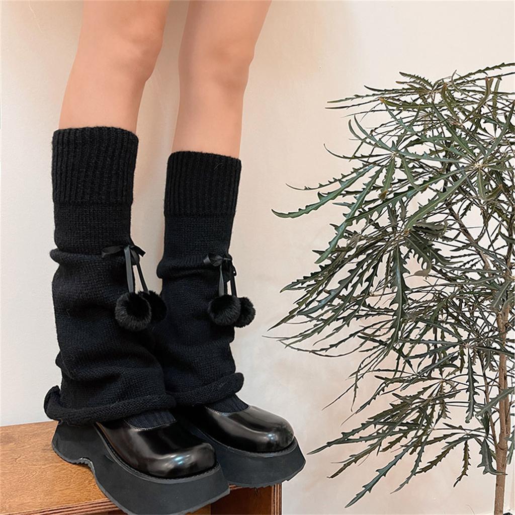 Scaldamuscoli Versatili per Tutti gli Stili Copripiede con Pompon in Nylon Aggiungi un Tocco di Carineria al Tuo Look