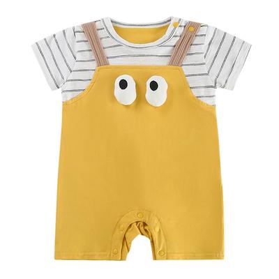 Baby Nest Babykleidung Jungen Strampler Romper Sommer Kurzarm Neugeborenenkleidung Babykleidung Babyparty Geschenk Gelb 66 Monate 3-6