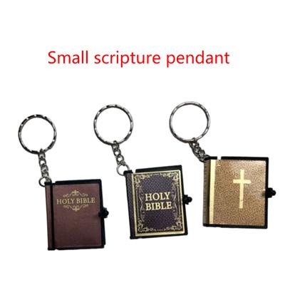 Mini Holy Bible Keychain Real Paper Can Read Religious Christian Cross Keyrings Holder Car Key Chains Fashion Gifts Jewe