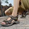 Fashion Classic Thick Soled Men Sandals Breathable Leather Sandalias Outdoor Antiskid Comfory Handmade Summer Men Beach Vacation Sandals