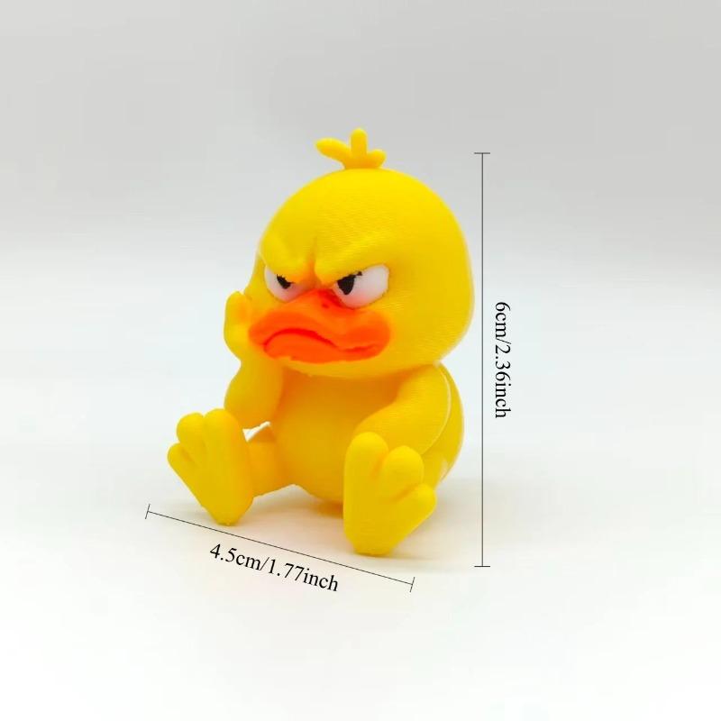 3D Tisk Naštvaná Žlutá Kachna Soška Bílé Oči Vtipná Kachna, Humorná Vnitřní Venkovní Vánoční Domácí Dekorace a Dekorace do Auta