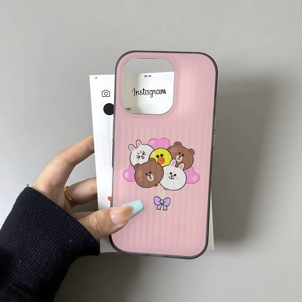 Cartoon Cute C-Cony B-Brown Phone Case For IPhone 17 16 15 14 13 12 11 Pro Max Plus Corrugated Bumper Back Cover Shell