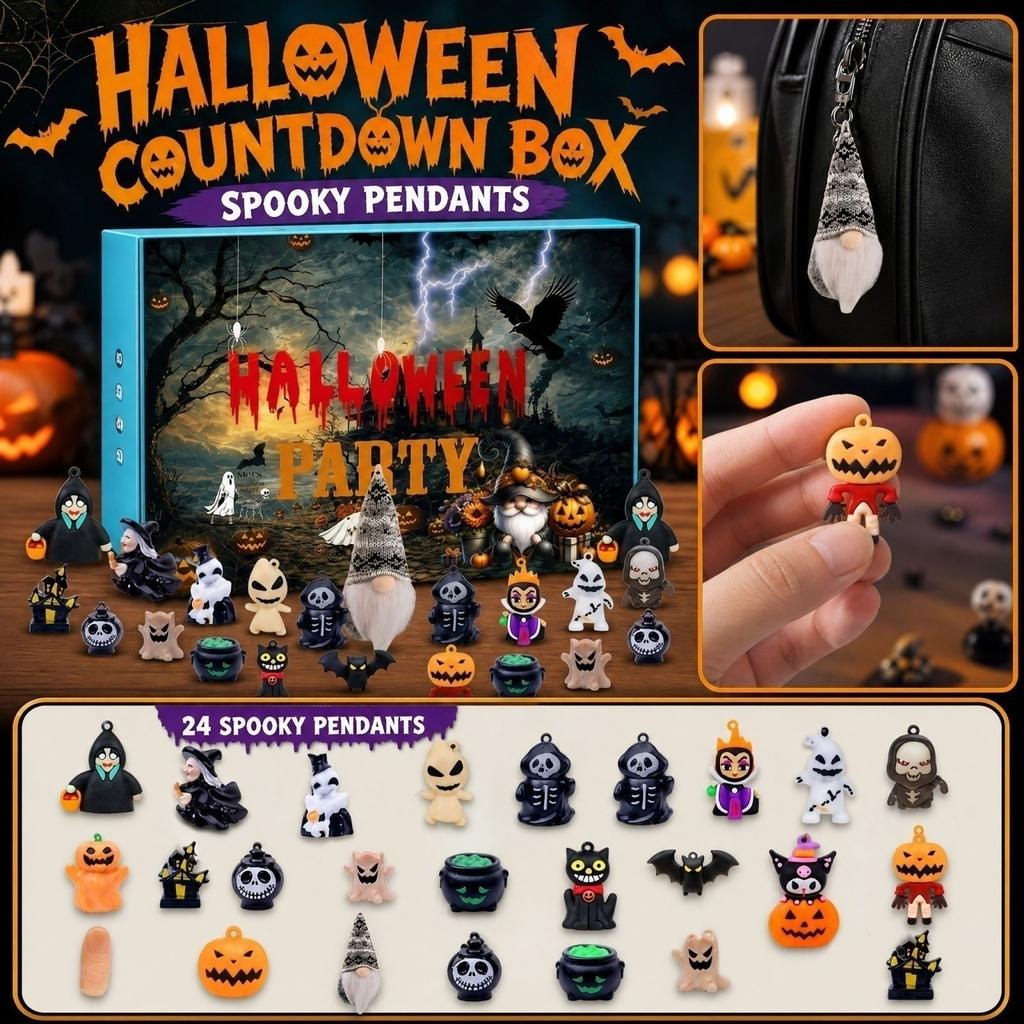 Halloween Advent Calendar Box Ornament Set with 3D Airplane Packaging