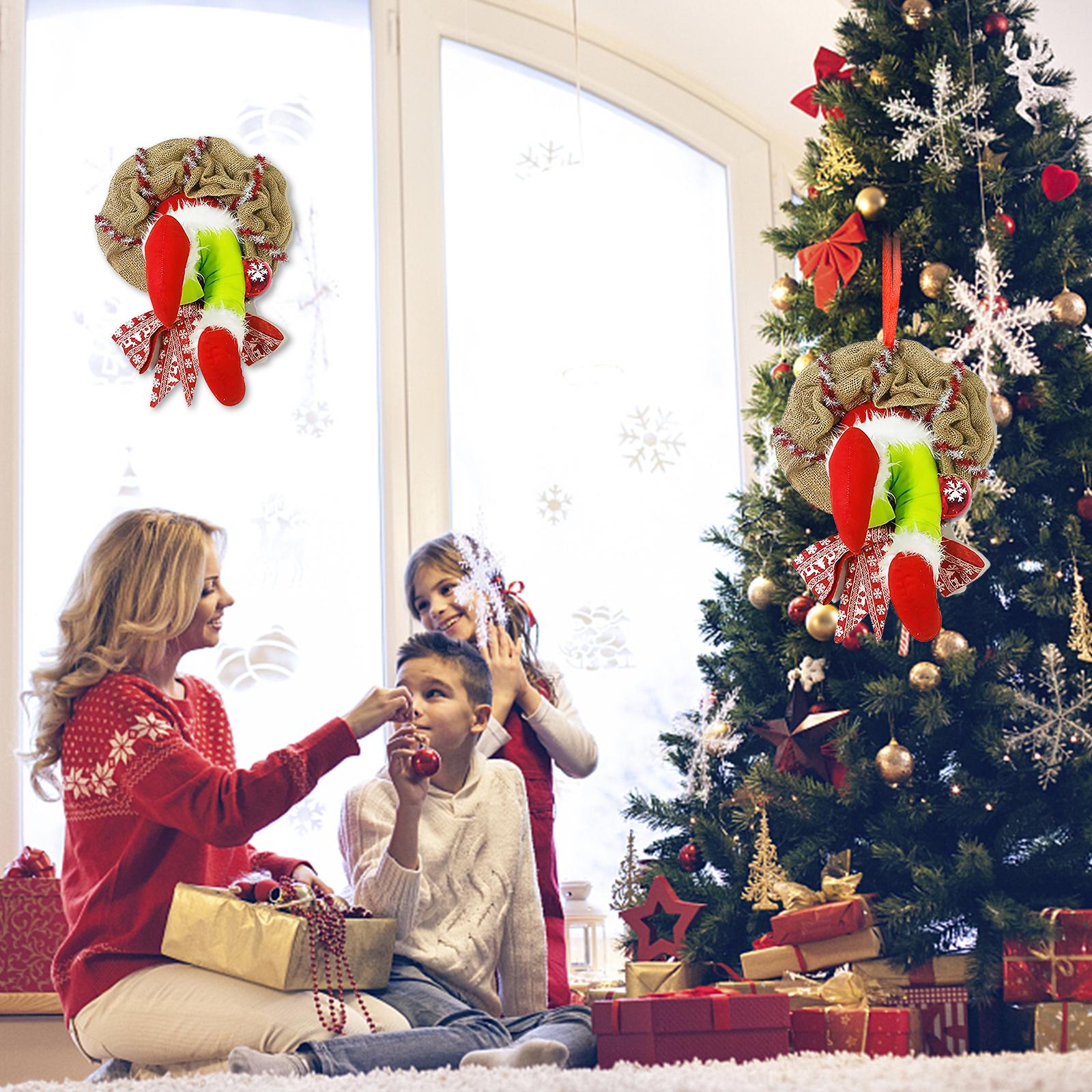 

neu Mikolotuk The Grinch Kranz Weihnachtsgirlande из Jute, Weihnachtsdieb Weihn