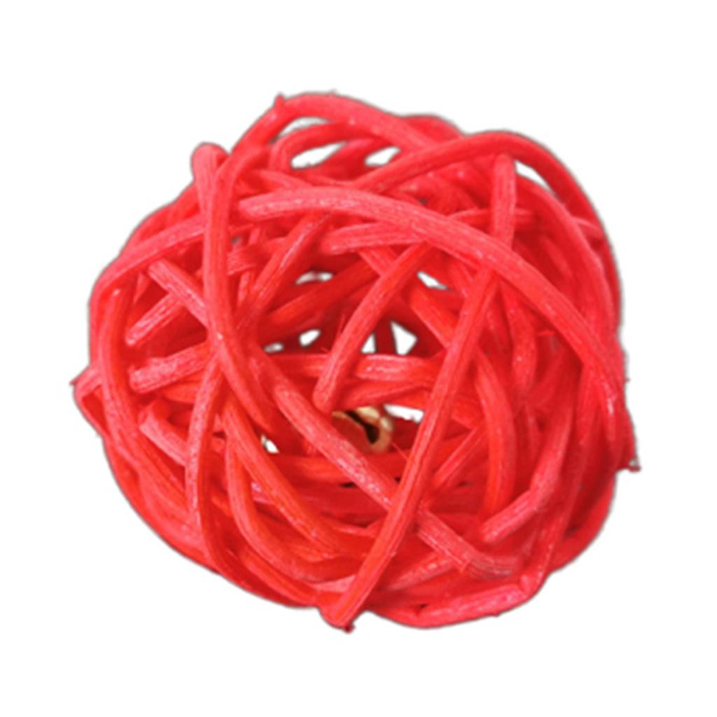 Puntos Chew Sound Toy Pet Cats Kitten Bell Rattan Ball Cage Playing Interactive Bite