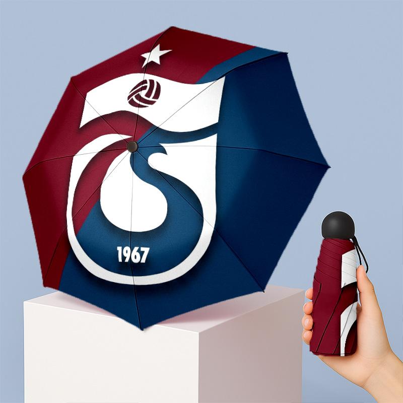 Trabzonspor FC Mini 5 Fold Pocket Umbrella Compact Lightweight Anti UV Rain Sun Protection Umbrella Portable Travel Umbrella