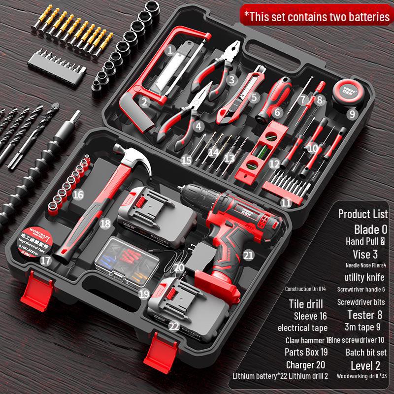 Multifunctional Electric Drill & Household Repair Tool Set for Carpentry and Electrician Tasks