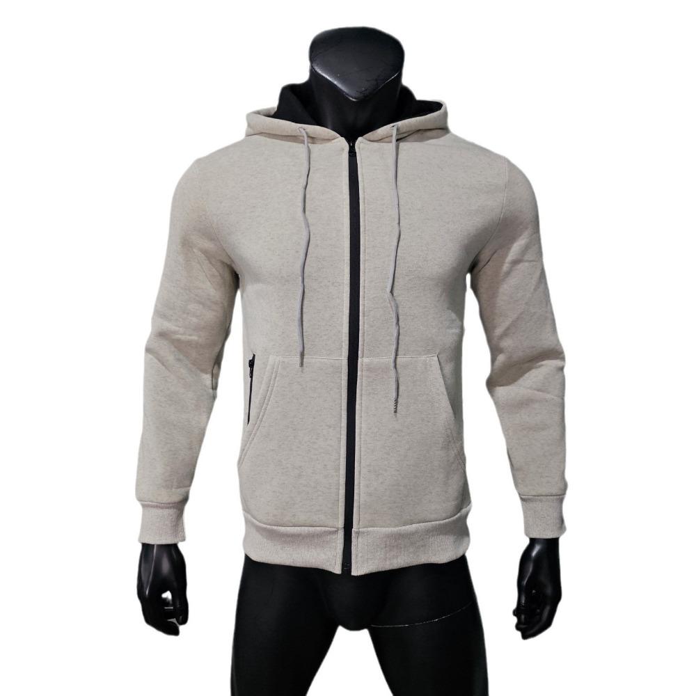 Men's Comfortable Thick Hooded Sweatshirt, Zipper Sports Shirt, Long Sleeved Sweatshirt, Autumn and Winter Season