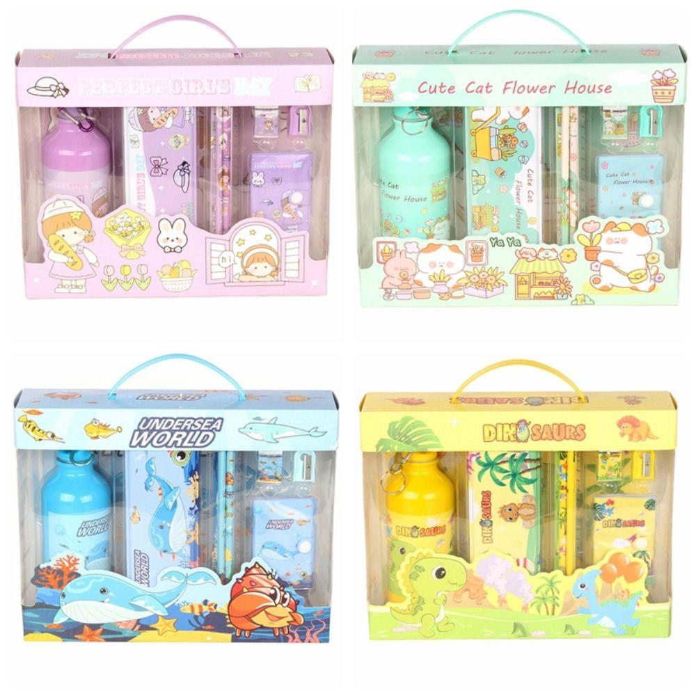 Pencil Sharpener Students Prize Set Pencil Eraser Stationery Set with Tumbler Birthday Present