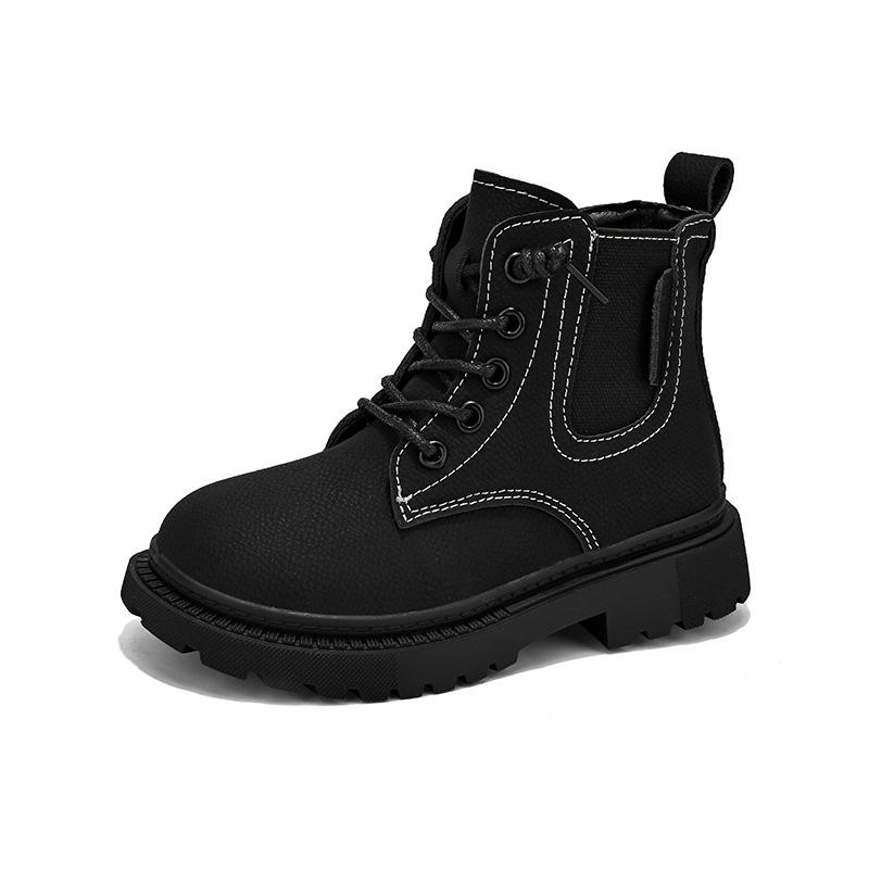 

Детские мужские резиновые сапоги 2025 новая зима два хлопка для детей среднего и старшего возраста короткие сапоги на молнии британские ботинки Мартина 37