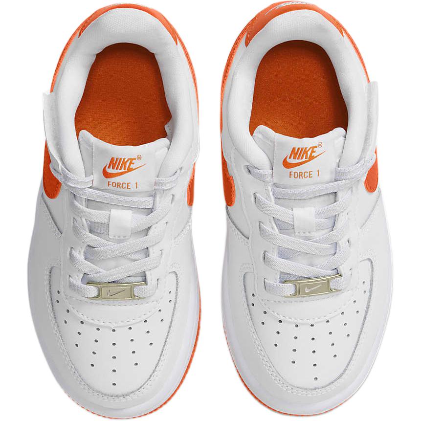 Nike Force 1 Low EasyOn PS White Safety Orange Kids Sneakers FN0237-113