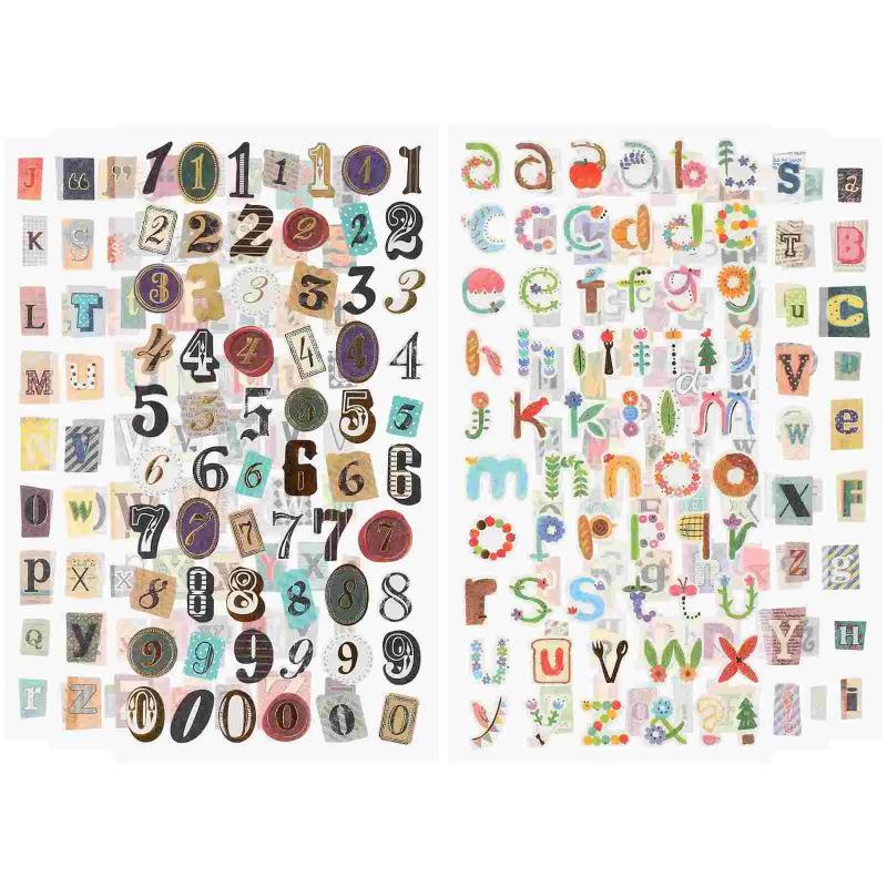 Cross-Border Alphabet & Number Sticker Set: 6 Sheets for Office, Education, Journal, Diary, and DIY Decoration.