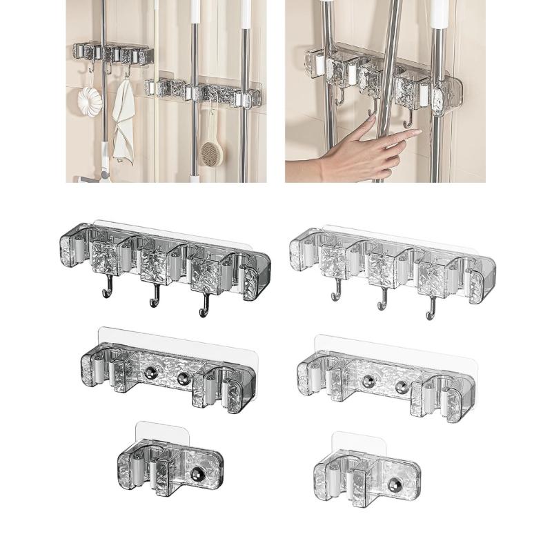 Broom Holder Wall Mount Garden Tool Organizers Plastic Mop Hanger Home Laundry Room Kitchen Storage Rack Mop and Broom