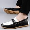 Fashion Elegantes Men's Casual Shoes Slip on Shoes Ashion Outdoor Lazy Loafers Genuine Leather Mens Shoes Stylish Summer Driving Flats