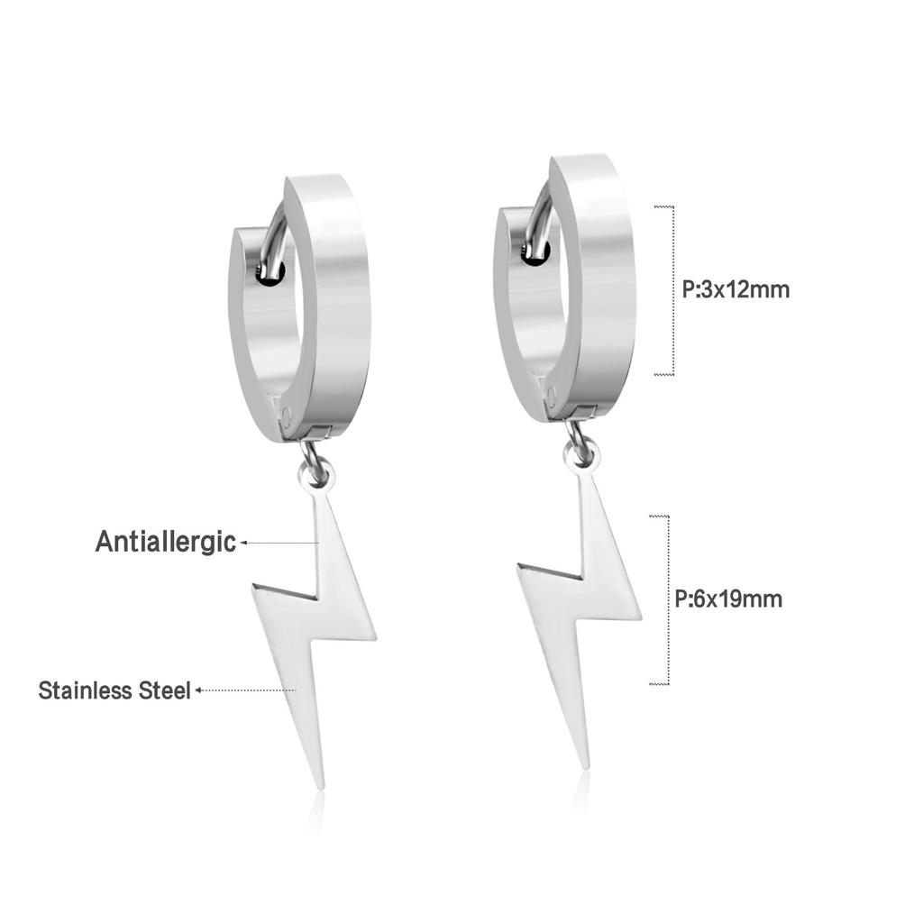 Rock 1 pairs Stainless Steel Cross Pendant Earrings for Men/Women Long Tassel Unisex Drops Huggie Hoops Punk Gothic Jewelry