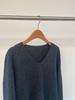 Seamless V-neck Wool Knit Pullover: Women's Autumn/Winter Solid Color Base Layer Top