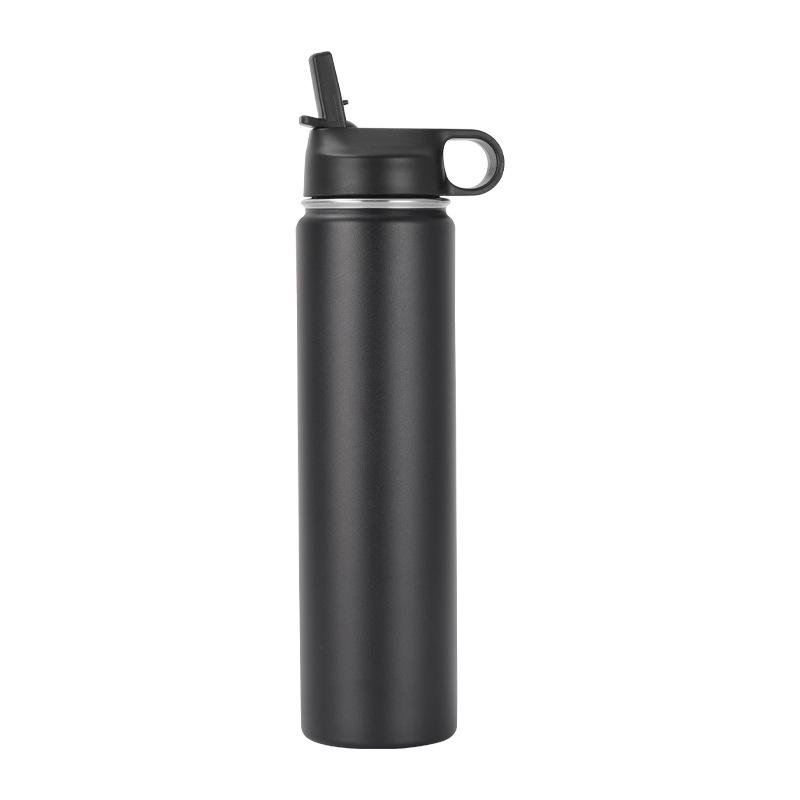 25oz 750ml 304 Stainless Steel Sports Kettle Thermos Cup Large Capacity Water Cup Outdoor Powder Coating 750ml чёрный