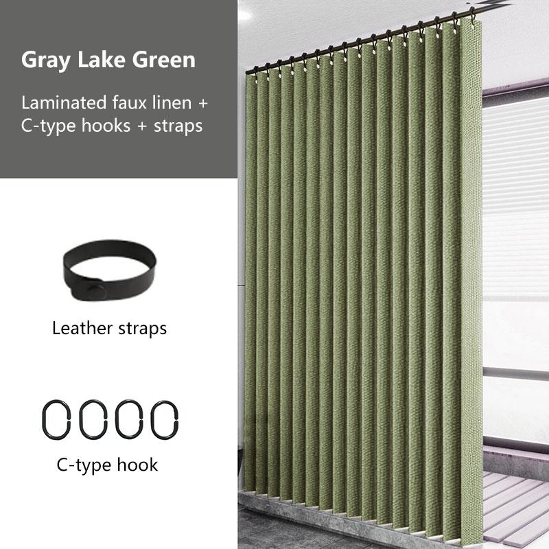 Laminierter Imitationsleinen Mehrfarbig Großer Ring Wasserdicht Starker Dicker Stoff Undurchsichtiger Duschvorhang, Geeignet für Badezimmergebrauch