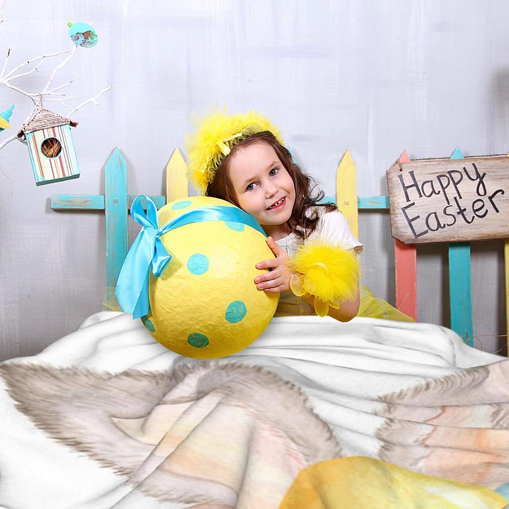 Cute Easter Bunny Blanket Soft Lightweight White Blanket Bedroom Sofa Blanket