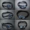 Coardă cu strasuri pentru coadă de cal feminină Coardă puternică pentru păr Accesoriu de cap Versiune coreeană retro a elasticei simple Inel de legat părul cu carcasă din piele