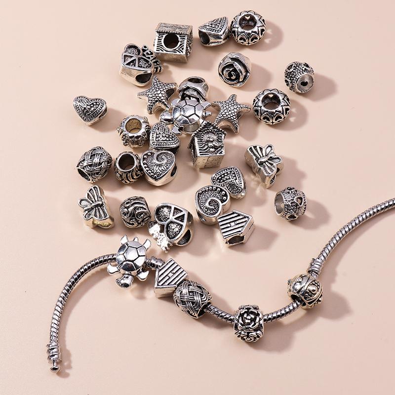 Mixed 25pcs Designer Charms Pendants Flowers Heart BFF Skull Alloy Charms Beads For DIY Jewelry Making Bracelets & Bangles