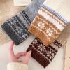 Retro Snowflake Pattern Knitted Leg Warmers Women Pile-up Socks Autumn and Winter Thicken Warm Fashion Versatile Foot Covers