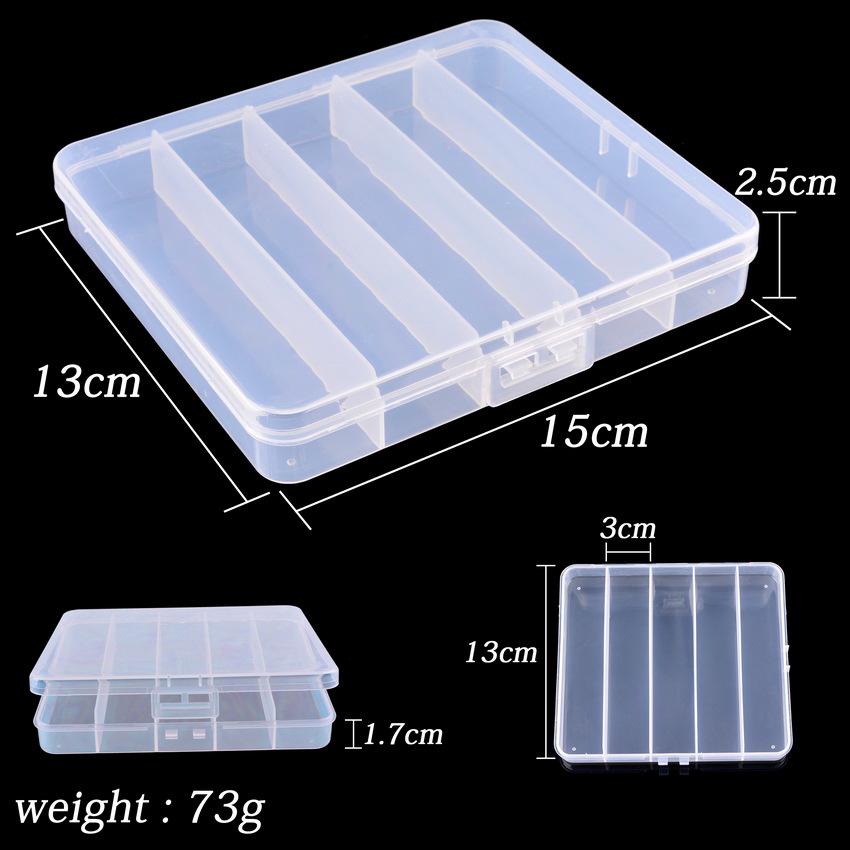 Transparent Plastic Lure and Component Storage Box with 5, 8, or 10 Compartments (Thunder Frog Box).