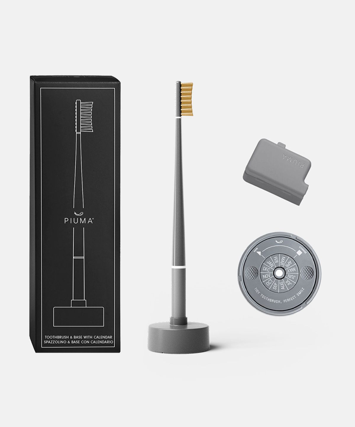 Premium Vitamin C Toothbrush & Calendar Holder Kit Esport Grey 1P