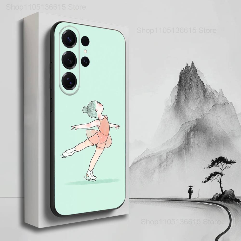 Ballet Art Girl Cute Phone For Samsung S25,S10,S20,S10,S21,S9,S24,S23,Ultra,FE,Plus,Lite,Soft Silicone Black Cover