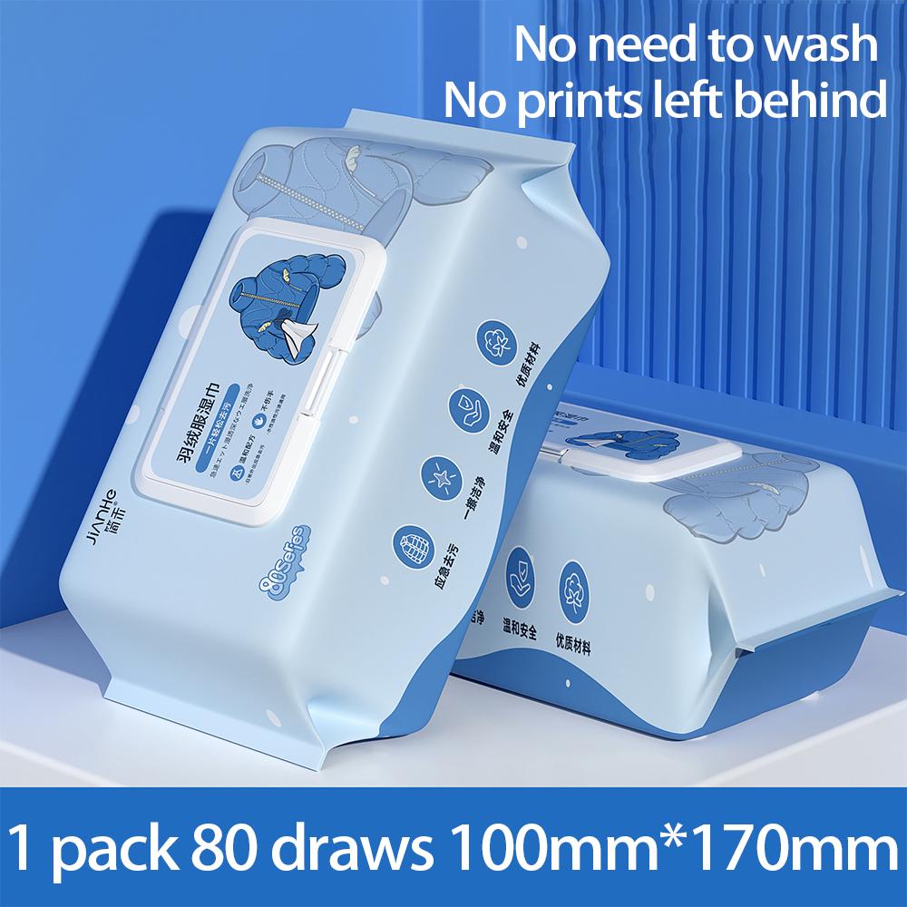 Portable Down Jacket Cleaning Wipes - 6 Packs of 12 Thickened, Degreasing Wipes