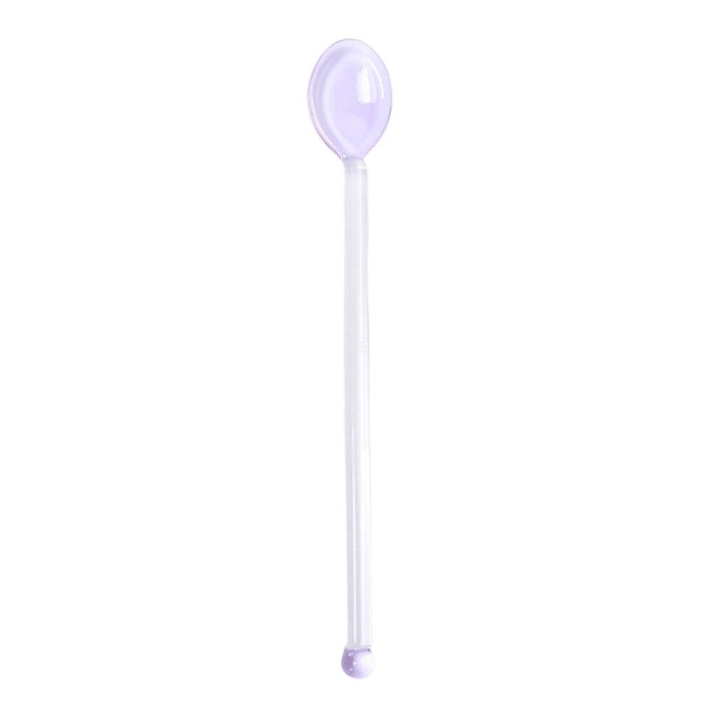 Coffee Mixing Spoons Colored Transparent Glass Juice Stirring Spoons Household Kitchen Tableware Supplies