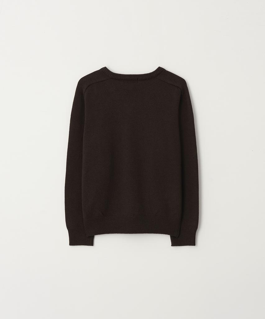 Peullojeulum Fine Wool V Neck Knit Dark Brown