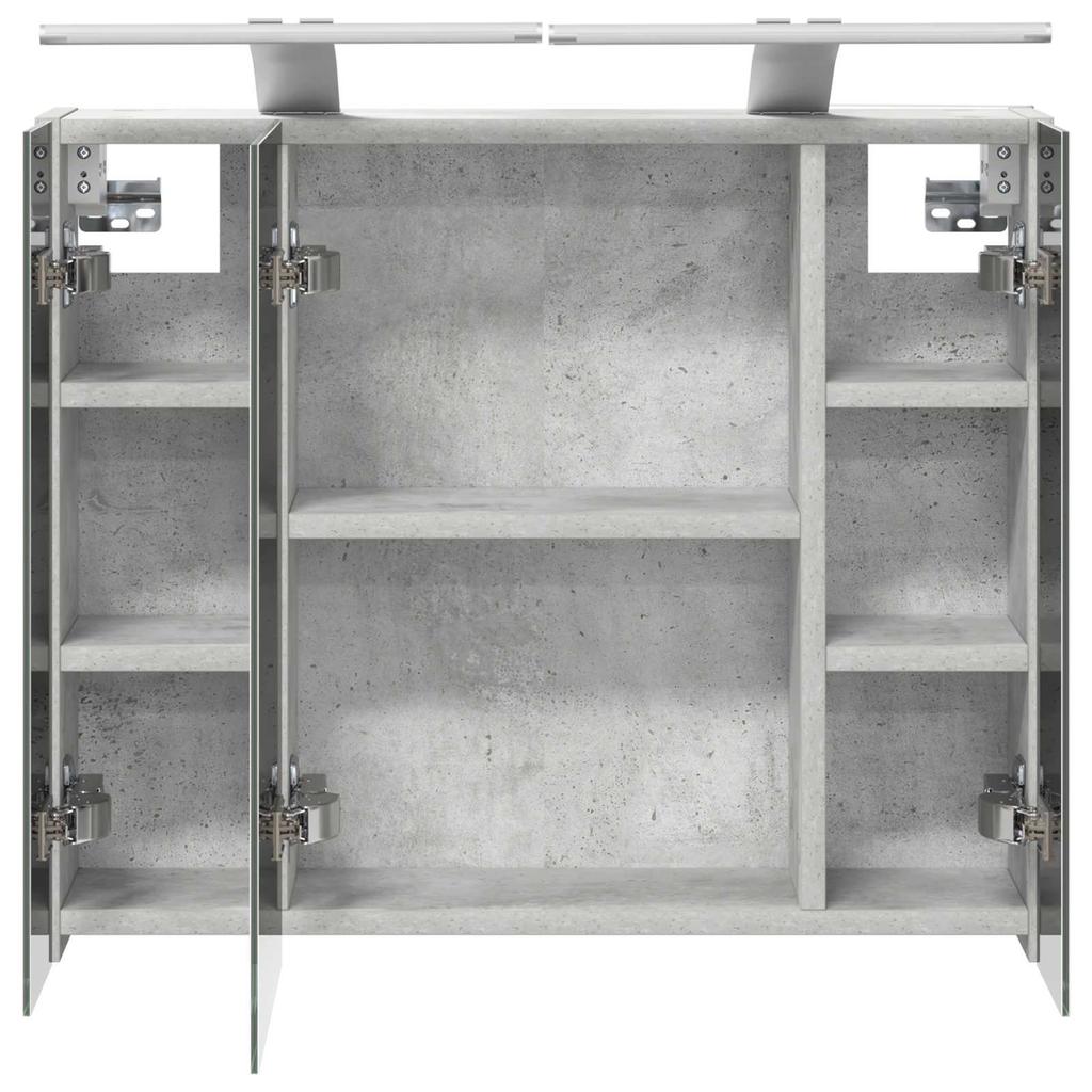 Bathroom Mirror Cabinet Concrete Grey 60 x 14.5 x 50 cm