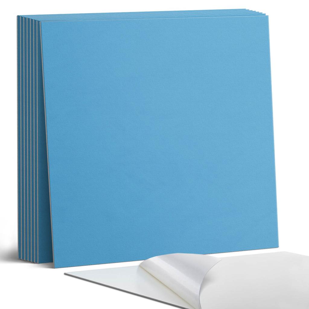 Self-adhesive Vinyl Decorative Tiles with Print, Sky Blue, 9x30x30 cm