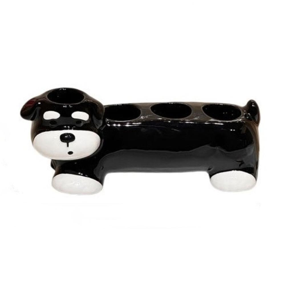 Cat Dog Shape Ceramic Toothbrush Holder Cartoon Toothpaste Toothbrush Base Home Use Style C
