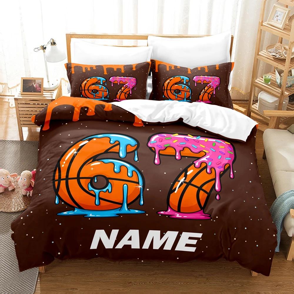 3D Printed Custom Name Bedding Set SIX SEVEN Print Duvet Cover Double Twin Full Queen King Adult Kids Bedclothes Quilt Cover