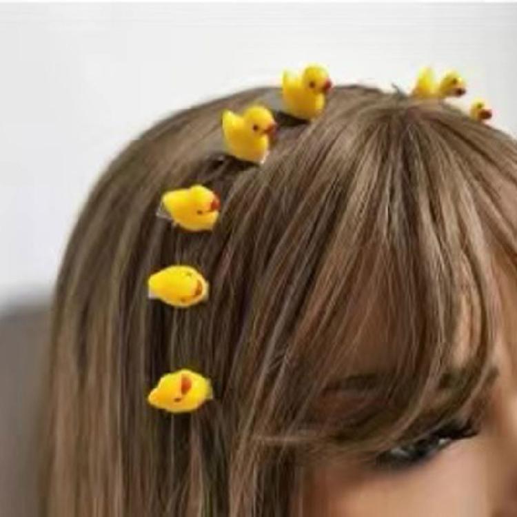 10PCS Duckling Hair Clip Colorful Hairpins Safe Resin Hairpin Cartoon Headwear Kids Girls Party School Hair Ornaments