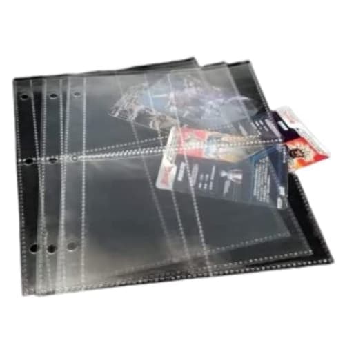 

Trading Card File Sheets, 40 Sheets, 4 Pockets, 3 Holes, for Trading Card Storage