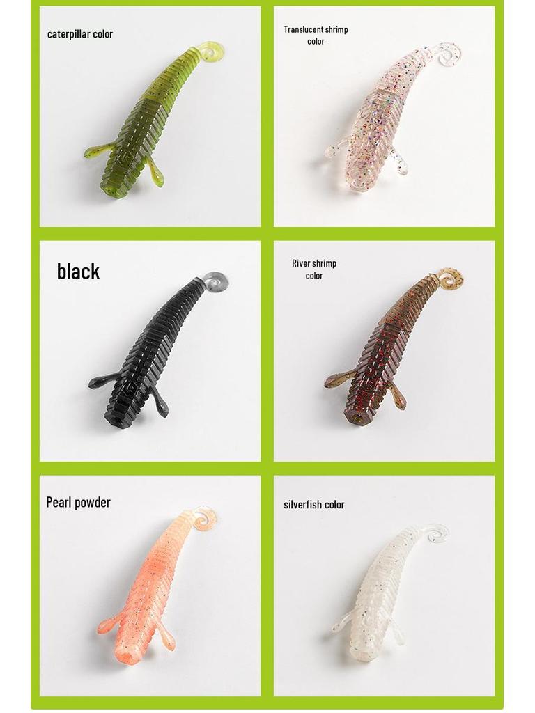 Yanbangbang Floating Soft Shrimp Lure for Black Pit Bass & Mandarin Fish, Artificial Worm Bait, Free Ned Rig.