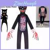 Sirenhead Cartoon Cat Onesie Costume For Kids Halloween Cosplay Outfit Terror Game-inspired