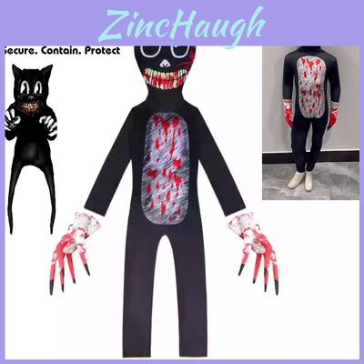 Çocuklar İçin Sirenhead Çizgi Film Kedi Tulum Kostümü Cadılar Bayramı Cosplay Kıyafeti Terör Oyunu Esintili