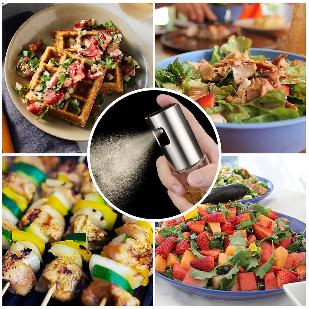 1/2pcs Glass Oil Sprayer Condiment Bottle Vinegar Bottle Leak-Proof For Barbecue And Air Fryer Seasoning Condiment Spray Bottle