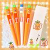 4 Pcs Retractable Gel Pen Smooth Writing Tool Carrot Gel Ink Pen with Comfortable Grip For Students